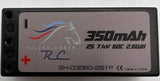 Silver Horse 350 mAh 7.4v 60c Lipo Hardcase 2mm Bullet Racing Battery