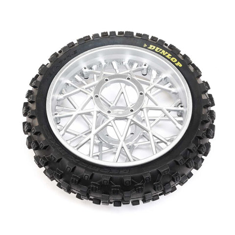 LOSI: Dunlop MX53 Rear Tire Mounted, Chrome; Promoto-MX