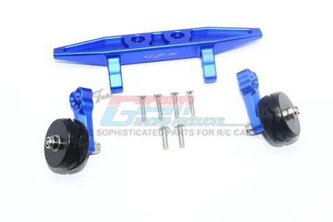 GPM Racing Traxxas Rustler 4x4 Aluminum Adjustable Wheelie Bar - Blue