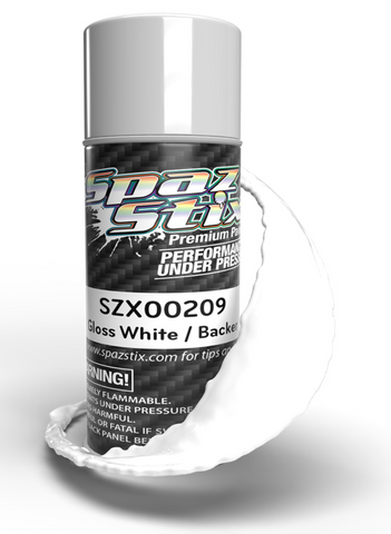 Spaz Stix Solid White/Backer, Aerosol Paint, 3.5oz Can
