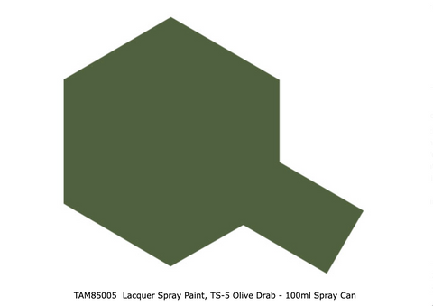 TAMIYA Lacquer Spray Paint, TS-5 Olive Drab - 100ml Spray Can