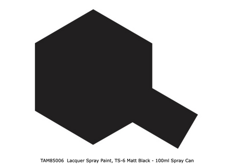 TAMIYA Lacquer Spray Paint, TS-6 Matt Black - 100ml Spray Can
