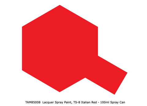 TAMIYA Lacquer Spray Paint, TS-8 Italian Red - 100ml Spray Can