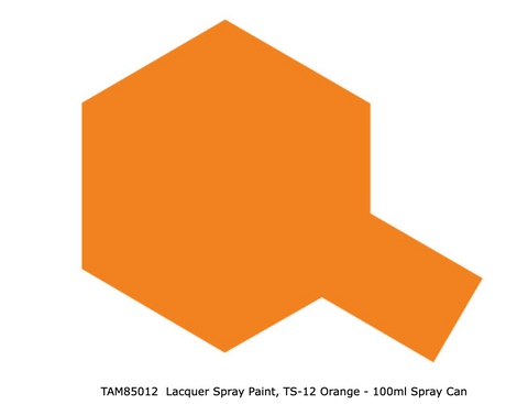 TAMIYA Lacquer Spray Paint, TS-12 Orange - 100ml Spray Can