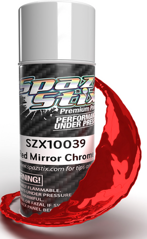Spaz Stix Red Mirror Chrome Aerosol Paint, 3.5oz Can