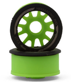 NEXX Racing Mini-Z RWD "JUD" EVO Front Threaded Side-Wall Carbon-Fiber Rims (2mm Offset) (Green) (2)
