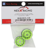 NEXX Racing Mini-Z RWD "JUD" EVO Rear Threaded Side-Wall Carbon Fiber Rims (2mm Offset) (Green) (2)