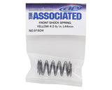 Team Associated 12mm Front Shock Spring (2) (Yellow/4.30lbs) (44mm Long)