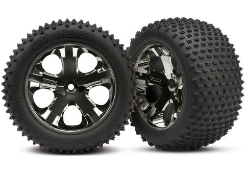 Traxxas Black Chrome 2.8" Wheels w/ Alias Tires & Foams (2) TSM Rated