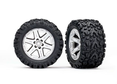 Traxxas RXT 2.8" Satin Chrome Wheels w/ Talon EXT Tires and Foams - TSM Rated