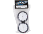 JConcepts Twin Pins 2.2" Pre-Mounted Rear Buggy Carpet Tires (White) (2) (Pink) w/12mm Hex