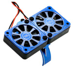 Power Hobby 1/5 Aluminum Heatsink with 40mm Dual High Speed Cooling Fans and Cover, Blue