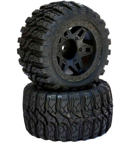 Powerhobby 2.8 Defender Stadium Truck Belted Tires / Wheels 14mm Rear For ARRMA