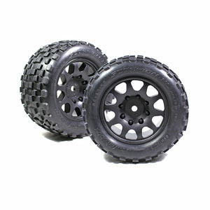 Power Hobby Scorpion XL Belted Tires Viper Wheels Arrma Kraton Outcast 8S Black