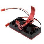Power Hobby 1/8 Aluminum Heatsink 40mm Dual High Speed Cooling Fans with Cover - Red