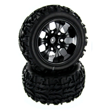 Redcat Pre-Mounted 1/10th Truck Tire and Wheels (1 Pair) - 20126