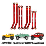 INJORA 8PCS Aluminum High Clearance 4 Links Set for Axial SCX24 C10 Jeep Wrangler Bronco