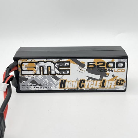 SMC Racing HCL-EC 14.8V 5200mAh 100C Wired Hardcase LiPo - Traxxas Connector
