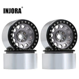 INJORA 4PCS 2.2" Aluminum Beadlock Wheel Rims for 1/10 RC Rock Crawler