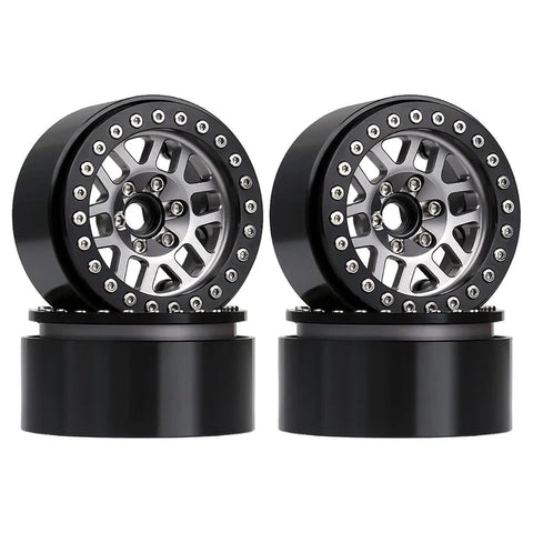 INJORA 4PCS 2.0" 12-spoke Metal Beadlock Wheel Rims Fit 1.9 RC Crawler Tires