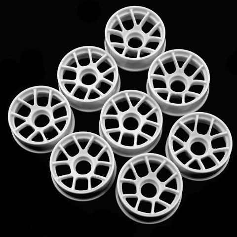 YEAH RACING PLASTIC NARROW RIM SET 8.5MM (OFFSET 0 +1 +2 +3) WHITE FOR 1/28 RWD MINI-Z