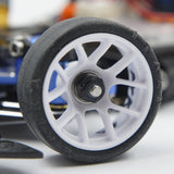 YEAH RACING PLASTIC NARROW RIM SET 8.5MM (OFFSET 0 +1 +2 +3) WHITE FOR 1/28 RWD MINI-Z