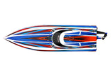 Traxxas Disruptor 26" 4S Brushless V-Hull Race Boat w/ Rapid Right - Blue