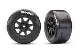 Traxxas Black Rear Mini Rally Wheels w/ Slick Tires (Soft) (2) - 10875-BLK