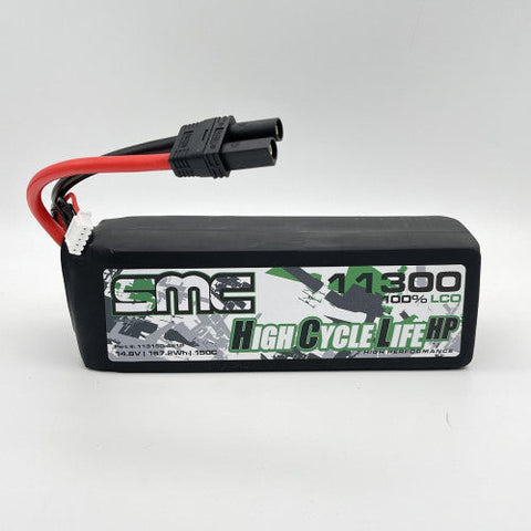 SMC Racing HCL-HP 14.8V 11300mAh 150C Wired Hardcase LiPo w/ G10 Protection Plates - Traxxas Connector