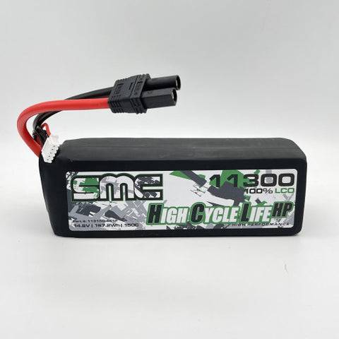 SMC Racing HCL-HP 14.8V 11300mAh 150C Wired Hardcase LiPo w/ G10 Protection Plates - EC5/IC5/SC5 Connector