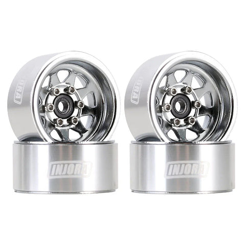 INJORA 1.0" Negative Offset 3.78mm Deep Dish Stamped Steel Wheel Rims for 1/24 RC Crawlers (4) (W1004)