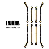 INJORA 8PCS 37g Heavy Brass High Clearance Chassis 4 Links Set for SCX24 C10 JLU Bronco Base Camp 4Runner