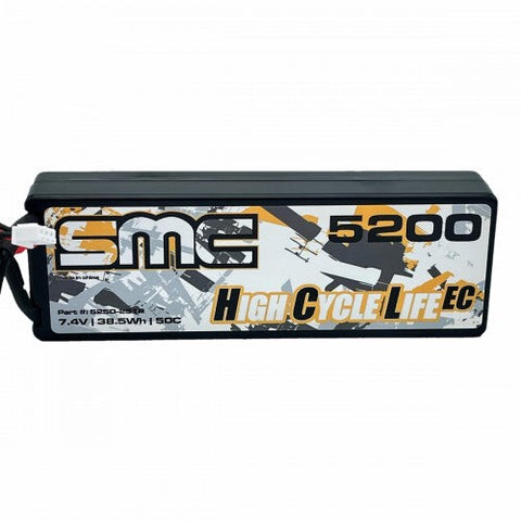 SMC Racing HCL-EC 7.4V 5200mAh 50C Wired Hardcase LiPo - T-STYLE Connector