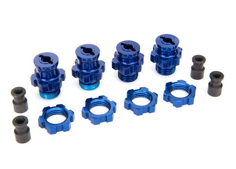 Traxxas Wheels Hubs & Nuts 17mm Splined Set - Blue