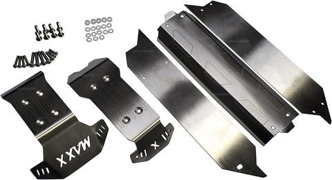 Stainless Steel Chassis Skid Plate Front / Center / Rear for Traxxas WideMAXX