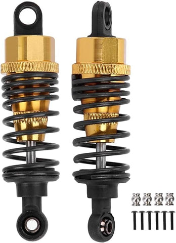 Aluminum Alloy Shock Absorber Assembled Full Metal Oil Filled Shocks Front & Rear Replacement of 1/10 Slash 4x4 4WD Upgrade (4-Pack) (Gold)