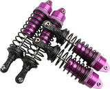 Aluminum Alloy Shock Absorber Assembled Full Metal Oil Filled Shocks Front & Rear Replacement of 1/10 Slash 4x4 4WD Upgrade (4-Pack) (Purple)