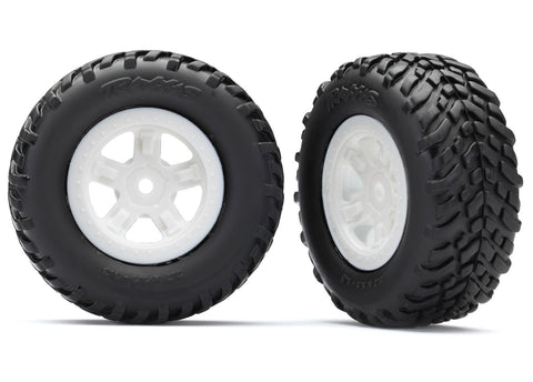 LaTrax Wheels PreRunner 5-Spoke White Rims & SCT Tires