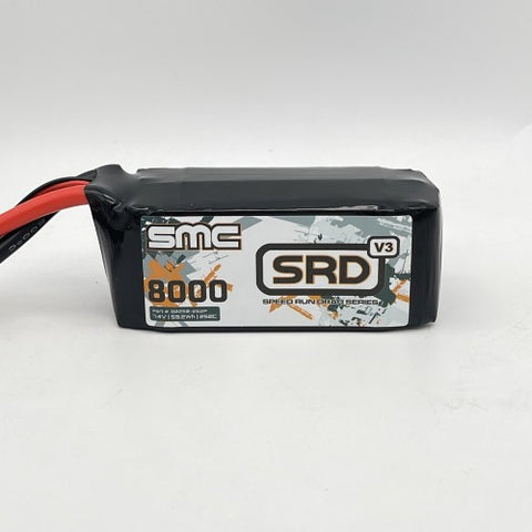 SMC Racing SRD-V3 7.4V-8000mAh-250C Shorty Softcase Drag Racing LiPo - QS8 Connector