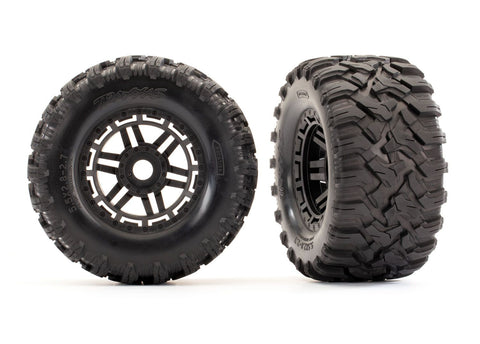 Traxxas Black Wheels w/ Maxx All-Terrain Tires & Foam, TSM Rated, 17mm