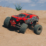 ARRMA 1/10 GORGON 4X2 MEGA 550 Brushed Monster Truck RTR with Battery & Charger, Red