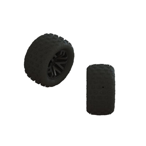 ARRMA DBoots 'FORTRESS' Tire Set Glued (Black) (2)