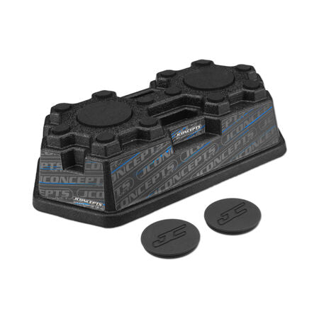 JCONCEPTS Finnisher Car Stand, Matte Black with Pads & Logo Plug