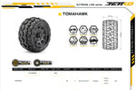 Powerhobby 1/10 2.8 ST Tomahawk Belted Tires (2) with Removable Hex Wheels