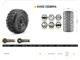 Powerhobby 1/10 2.8 SC King Cobra Belted Tires (2) with Removable Hex Wheel