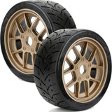 Powerhobby 1/8 Gripper 42/100 Belted Mounted Tires 17mm Gold Wheels V2