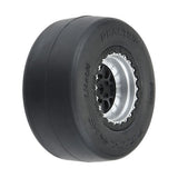 Pro-Line 1/16 Reaction Rear Tires MTD 8mm Black/Silver (2): Losi Mini Drag