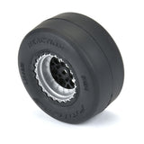 Pro-Line 1/16 Reaction Rear Tires MTD 8mm Black/Silver (2): Losi Mini Drag