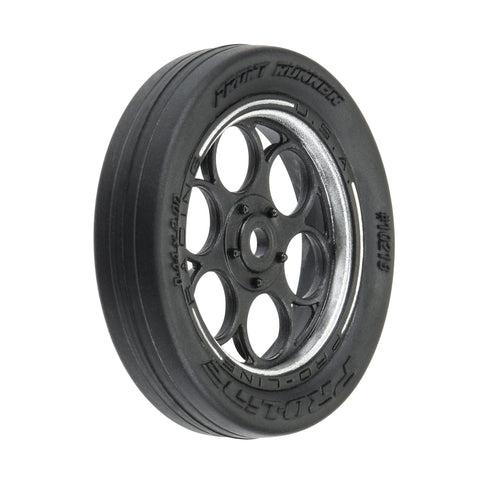 Pro-Line 1/16 Front Runner Front Tires MTD 8mm Black/Silver (2): Mini Drag
