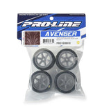 Pro-Line Racing 1/12 Avenger Tire Mounted on Overdrive Gray Wheel 8mm Hex (4): Losi Race Car - PRO1030810